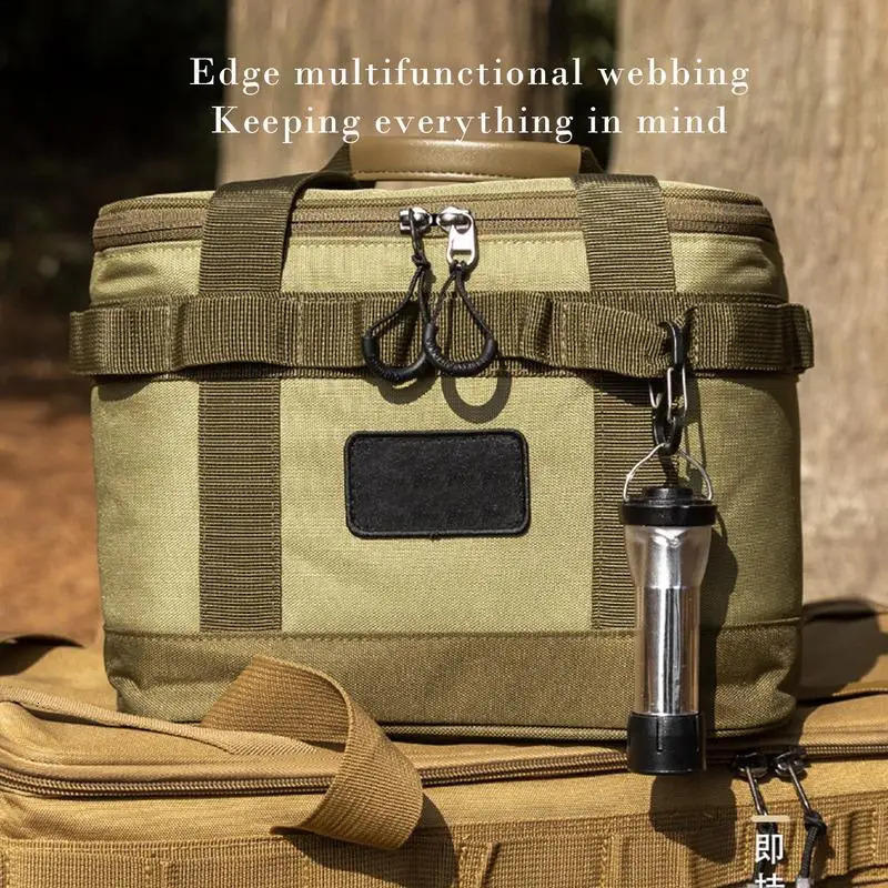 Ship from US 10L Outdoor Camping Gas Tank Storage Bag Large Capacity Ground Nail Tool Canister Picnic Cookware Utensils Handbag 250304FBB