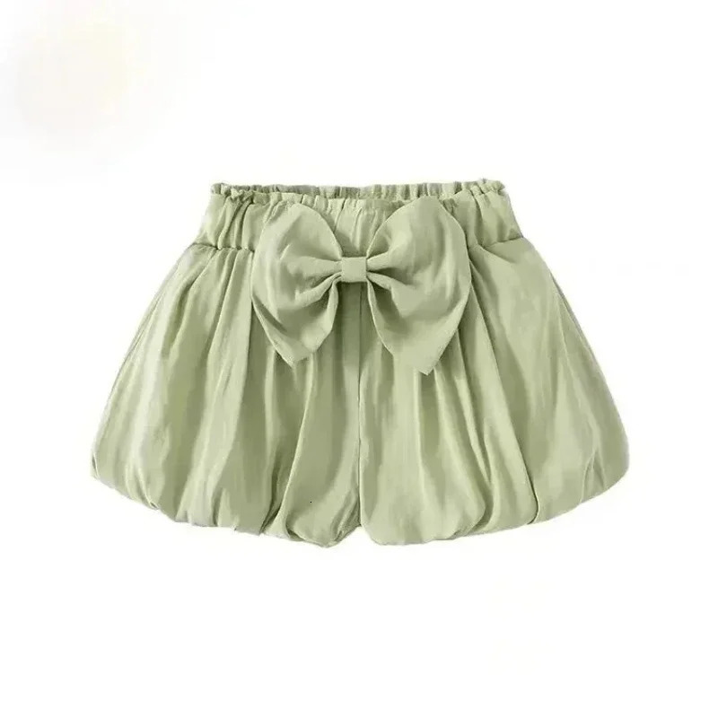 Baby Girls Lantern Shorts Kids Bowtie Short Pant Toddler Infant Trousers Summer Childrens Clothing Korean Style 250304