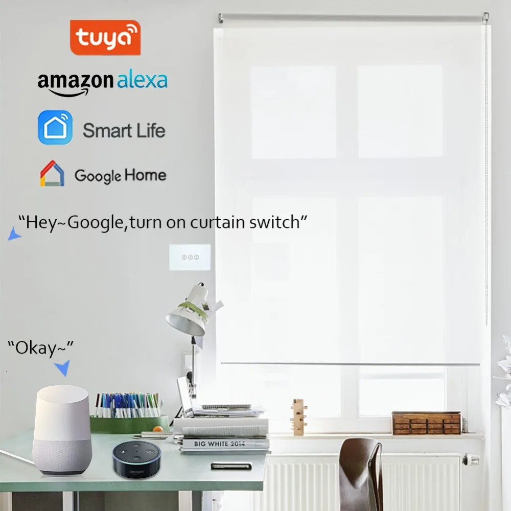 Tuya Smart Life WiFi Switch for Electric Motorized Curtain Blind Roller Shutter Motor Google Home Alexa Echo Voice Control DIY 250303