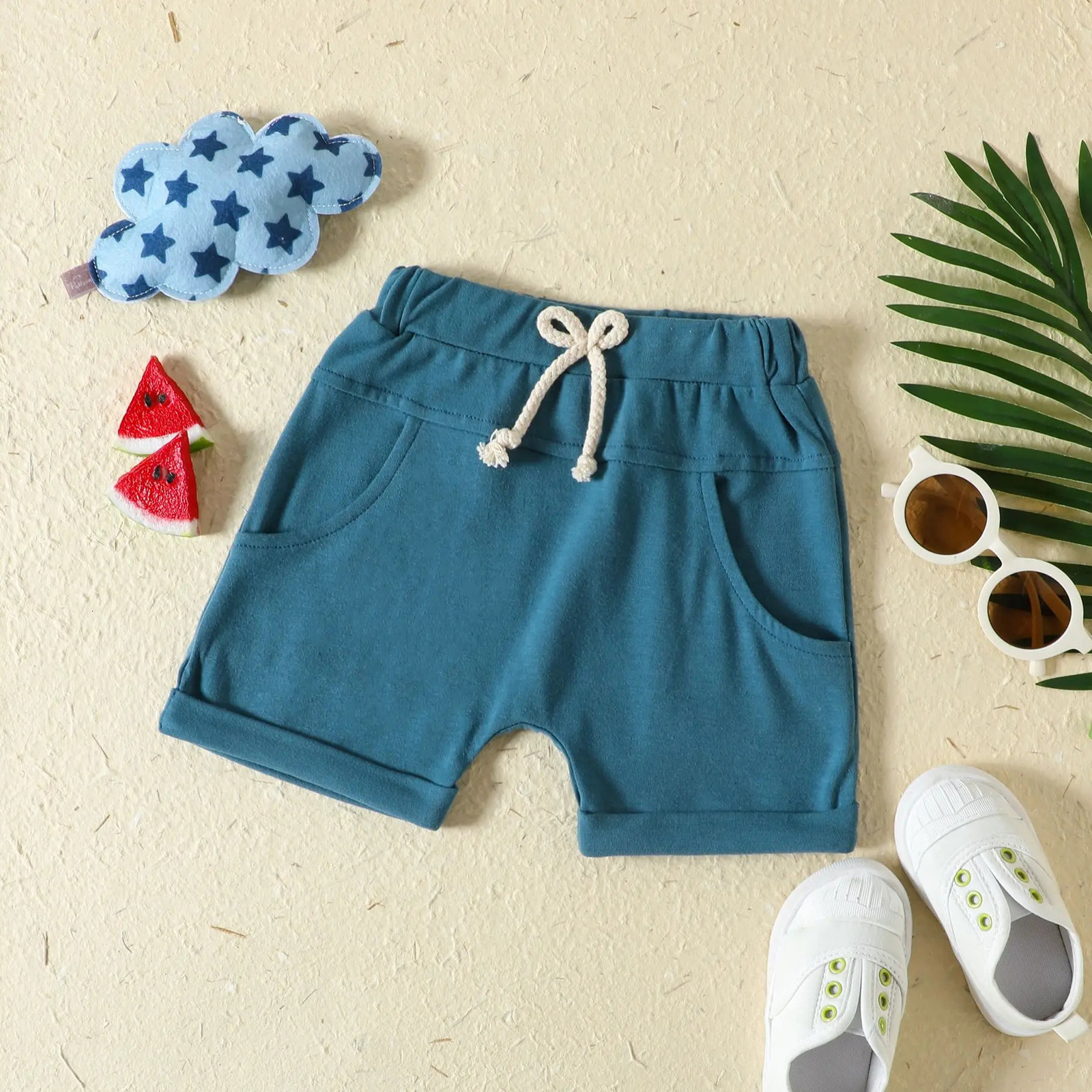 2Piece Sets Summer born Boy Clothes Fashion Casual Print Beach Short Sleeve Cotton TopsShorts Baby Boutique Clothing BC216 250304
