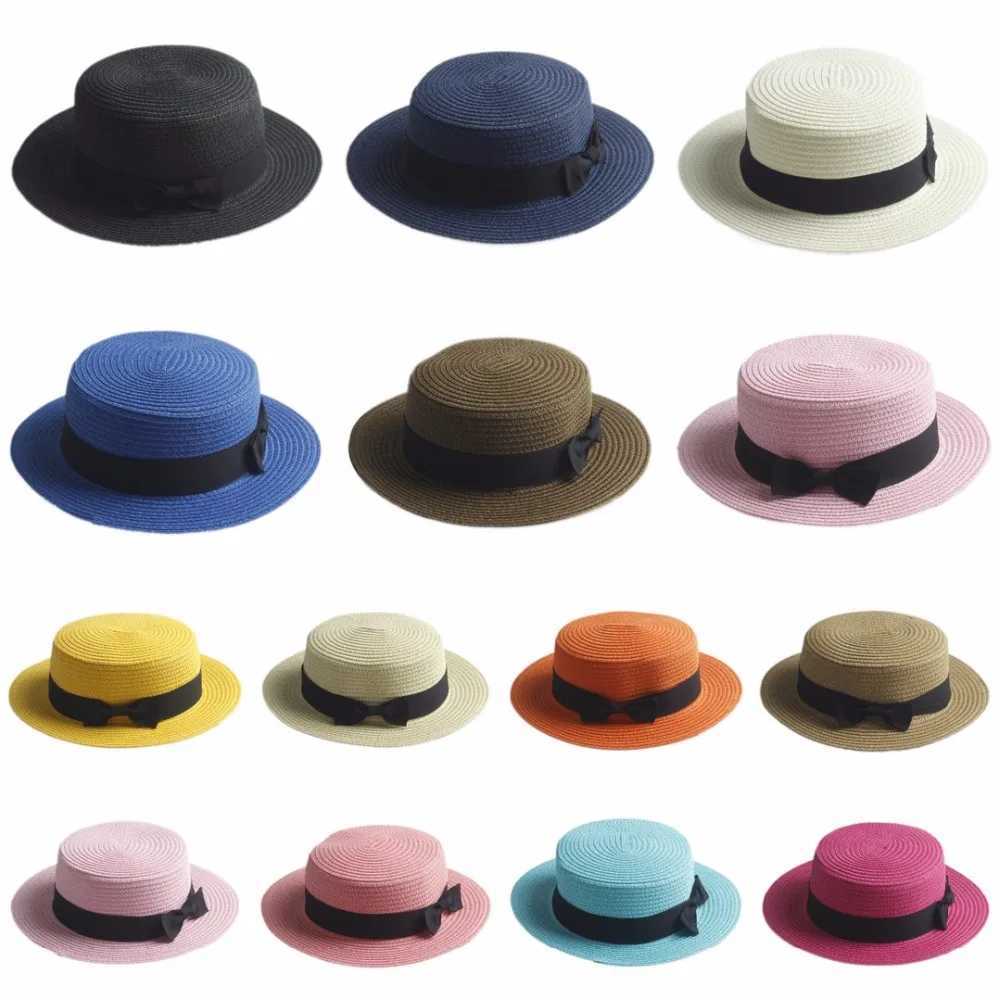 Mistdn Fashion Women Men Summer Str Boater Hat Boonie Hats Beach Sunhat Bowler CsXJ250304