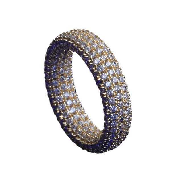 Couple Rings Wind hip-hop full diamond ring real gold electroplating fashionable and personalized trendsetter ring H25303 XQCC