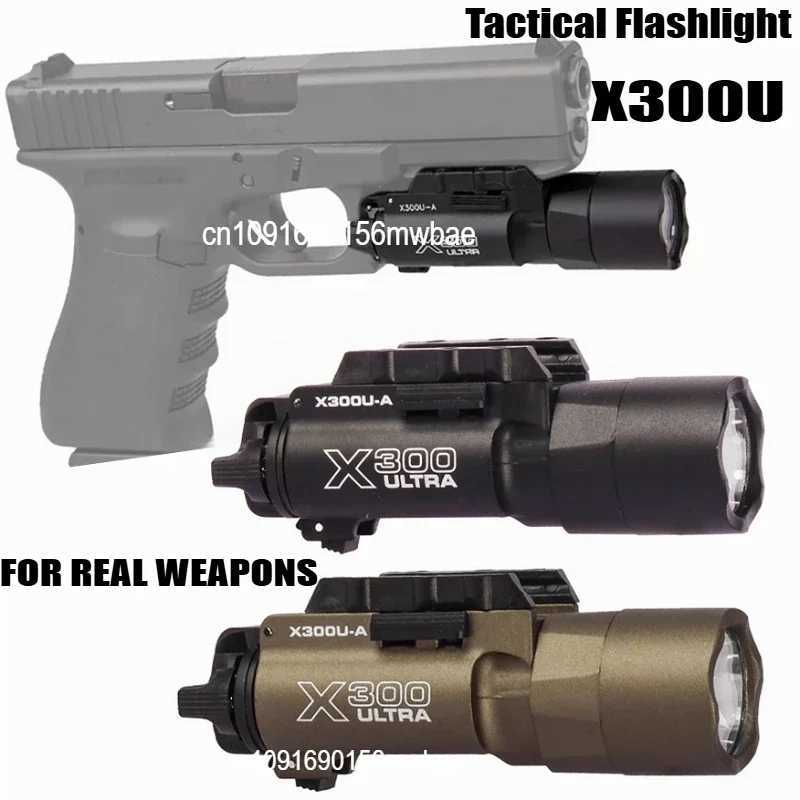 Tactical X300U-A D Flashlight for Pistol Light Airsoft Helmet Light Hunting Weapon Torch 1000 Lumens Fit 20MM RailXJ250303