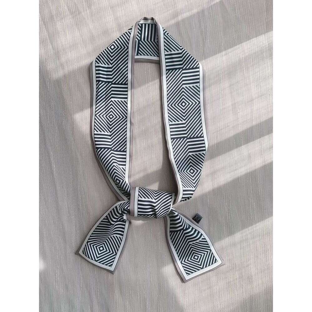Cat small strip long narrow versatile Hangzhou silk internet celebrity same ribbon scarf Spring and Autumn thin style for women
