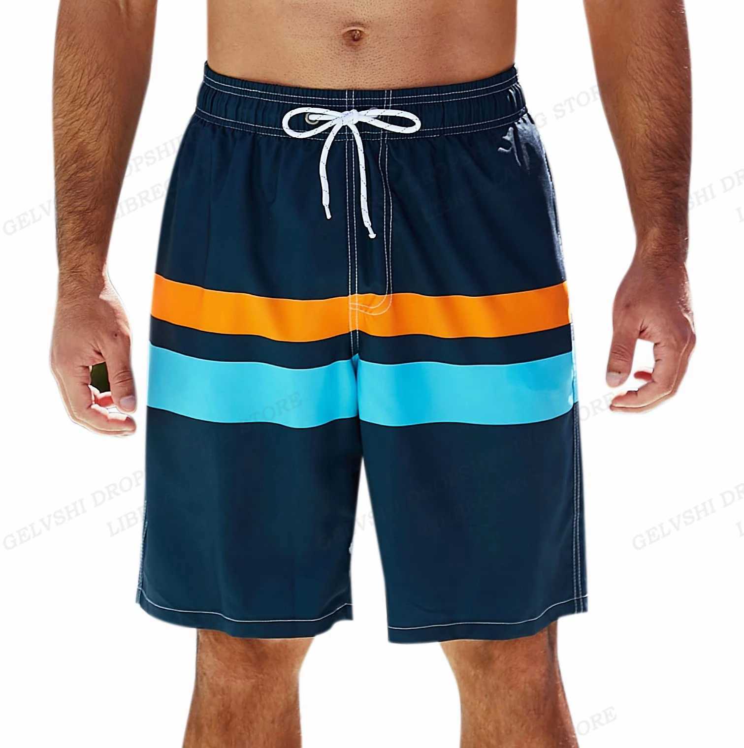 Mens Swimming Shorts Stripe 3d Surfing Board Short Kids Beach Shorts Men Swim Trunks Masculina Sports Fitness Pants Boy BriefsT250304