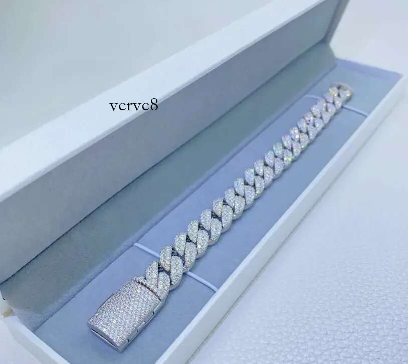 necklace moissanite chain Christmas Gift Hip Hop Custom Iced Out 12mm Vvs Mossanite 10k Solid Gold Moissanite Cuban k Chain