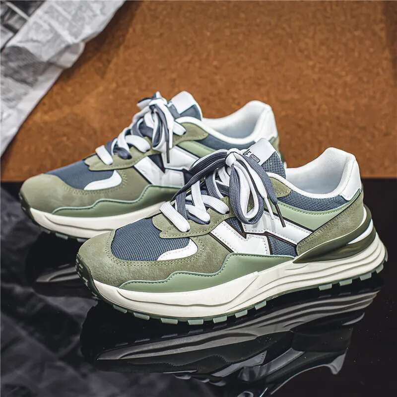 Summer Mesh Casual Trend Classic Color scheme Fashion Running Shoes Cushioning Thick Soled Breathable Sneakers Men