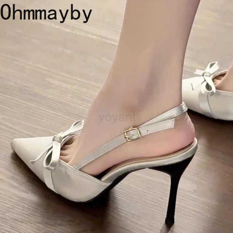 2025 Summer -knot Wen Sandals Fi Pointed Toe Singbacks Shoes Ladies Sexy High Heel Shoes Z250304