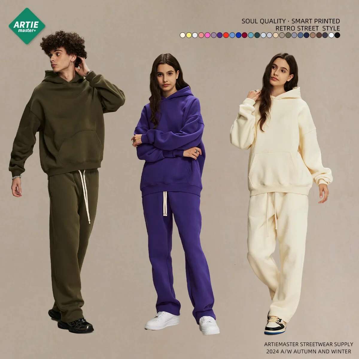 Autumn And Winter New Products Loose Veet 350G Oversize Thickened Hooded Tide Brand Men's Sweater