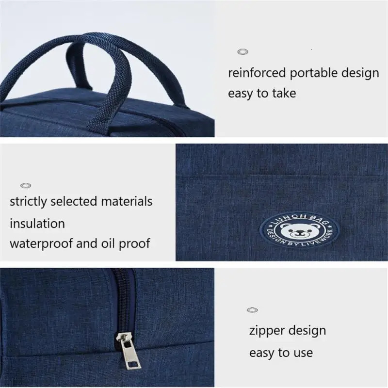 Portable Work Lunch Bag Insulated Waterproof Camping Bag Outdoor Thermal Bag Aluminum Foil Thickened Refrigeration Bag 250228