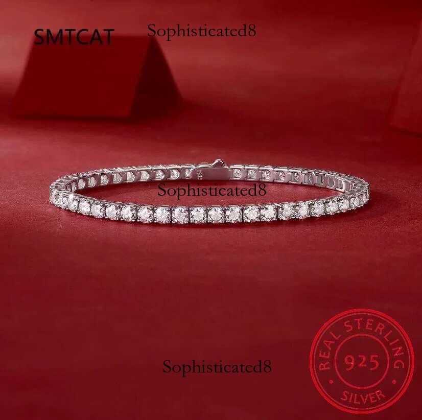 2023 New In GRA Certified 3/4/5/6.5MM White Full Moissanite Tennis Bracelet for Women Men Sier Dia k Bracelets