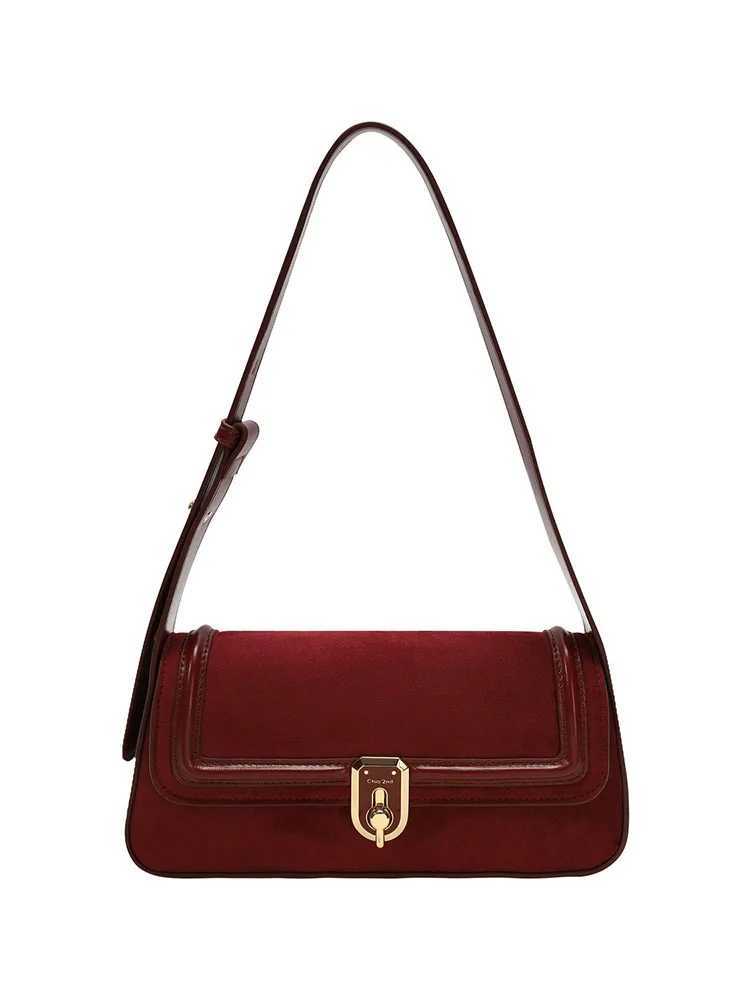 Womens Plush Simple Solid Shoulder Bag Fashion New Metal Buckle Womens Ten Font Square Bag Z250303
