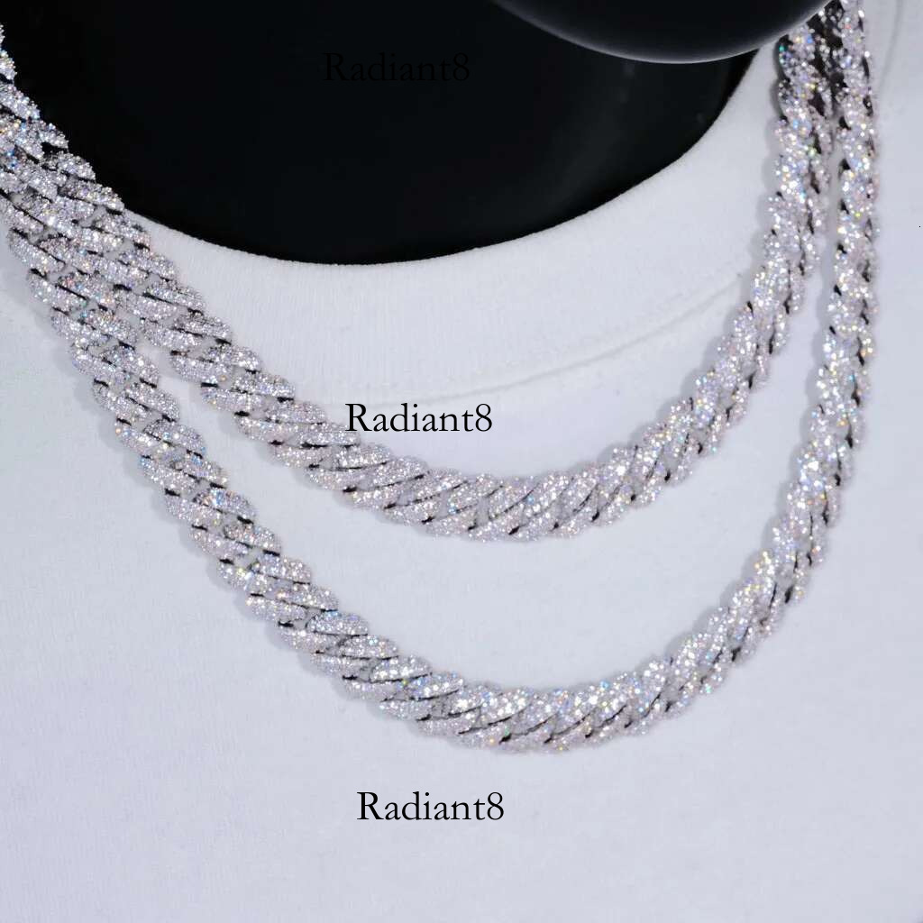 10mm Dia Cuban k Chain White Gold/ Gold Plated Bg 5A+ CZ Necklace Rapper Hip Hop Jewelry for Men and Women