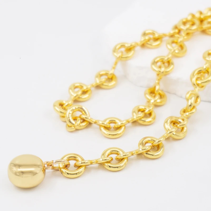 Round light gold waist chain coat thin chain waist belt womens metal chain waist belt 250304