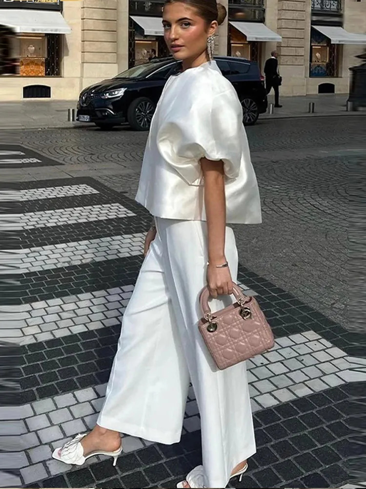 O Neck Lantern Short Sleeve Women Top Loose Solid Female Blouse Fashion Elegant Office Spring Summer Casual Lady Shirts 250228