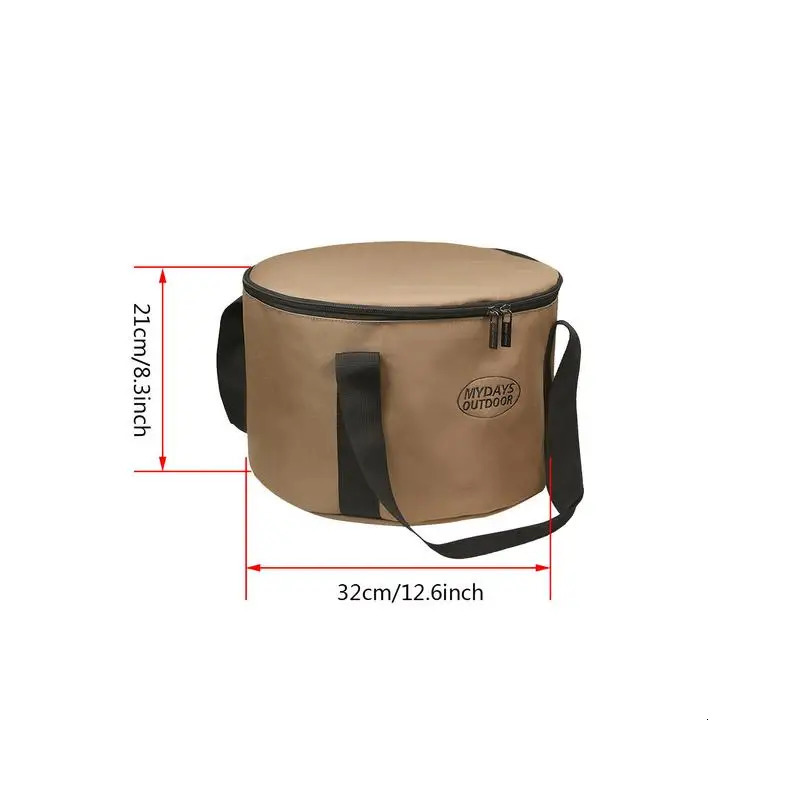 Ship from US Multifunctional Portable Dutch Oven Canvas Storage Pouch Bags Cooking Utensils Organizer for Outdoor Activities BBQ 250304FBB