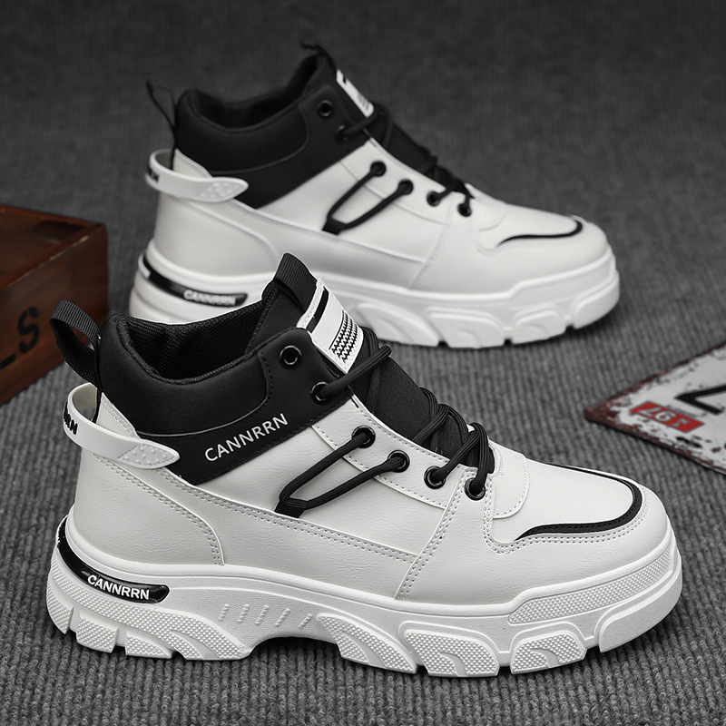 Four Seasons 2025S New Original Designer Fashionable High Top Martin Boots Men s Lace Up Versatile Outdoor Hiking Shoes Anti Slip Casual Short Boots
