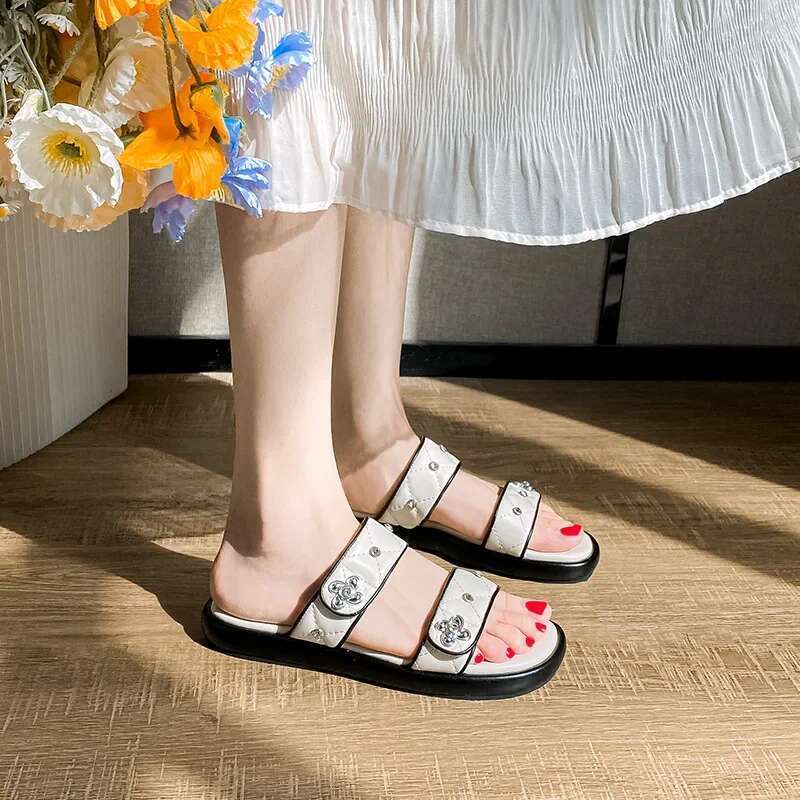 Modern Plus Size Sandals Sweet Comfortable Flat Party Wedding Office Beach Summer Outdoor Slippers for Women