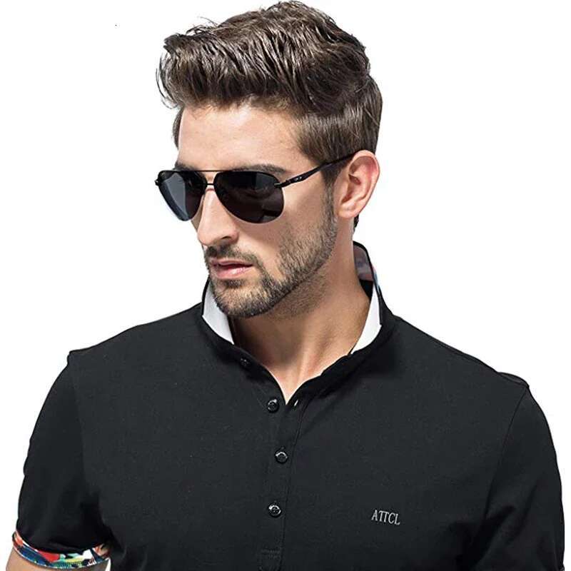 AORON Polarized Men Brand Design Sun Glasses Aluminum Leg Mirror Lens Sunglasses for Men/women