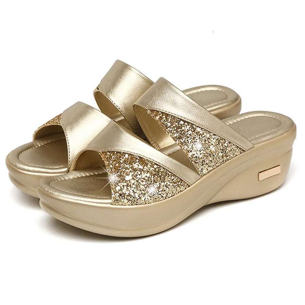 summer 2025 women's Shoes Platform Casual Summer Sandals Toe Fashion Solid Ladies Wedge Women's elegant sandals woman