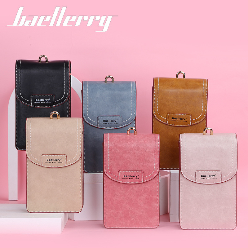 Baeellerrys womens wallet Korean version fashionable and versatile large capacity suction buckle feeling crossbody phone bag 250304