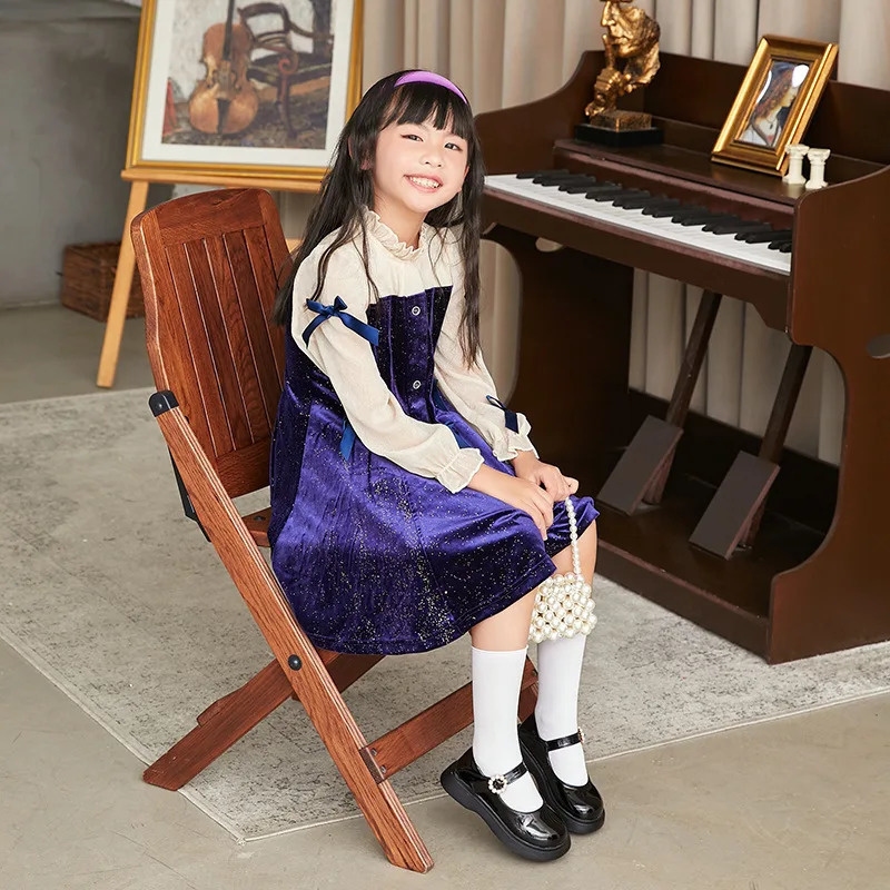 Girls Sweet Princess Shoes Autumn Children Western Fashion Leather British Style Students Casual Flats Allmatch 250303