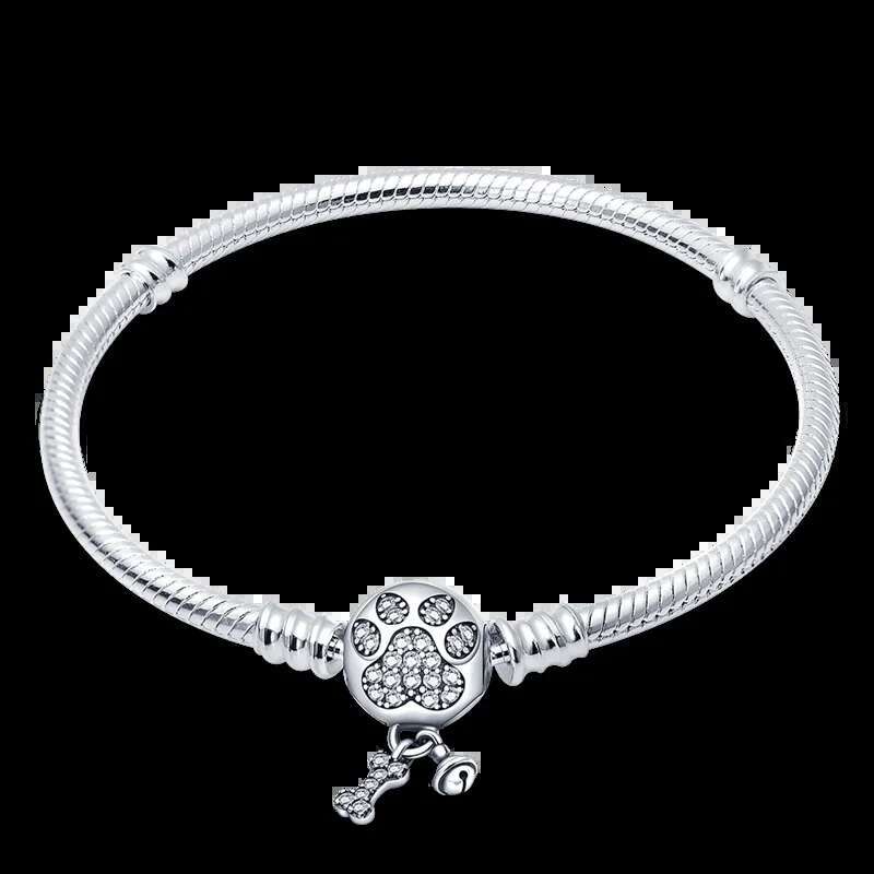 New Sier Charm Bracelet Rose Golden Color Daisy wer Barrel Clasp Snake Chain Sliding Bangle Women Jewelry