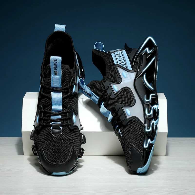 Hot Sales Trend Mens Blade Running Shoes Breathable Sneakers Jogging Shoes Fashion Antiskid Damping Sport Shoes Casual SneakersC250304