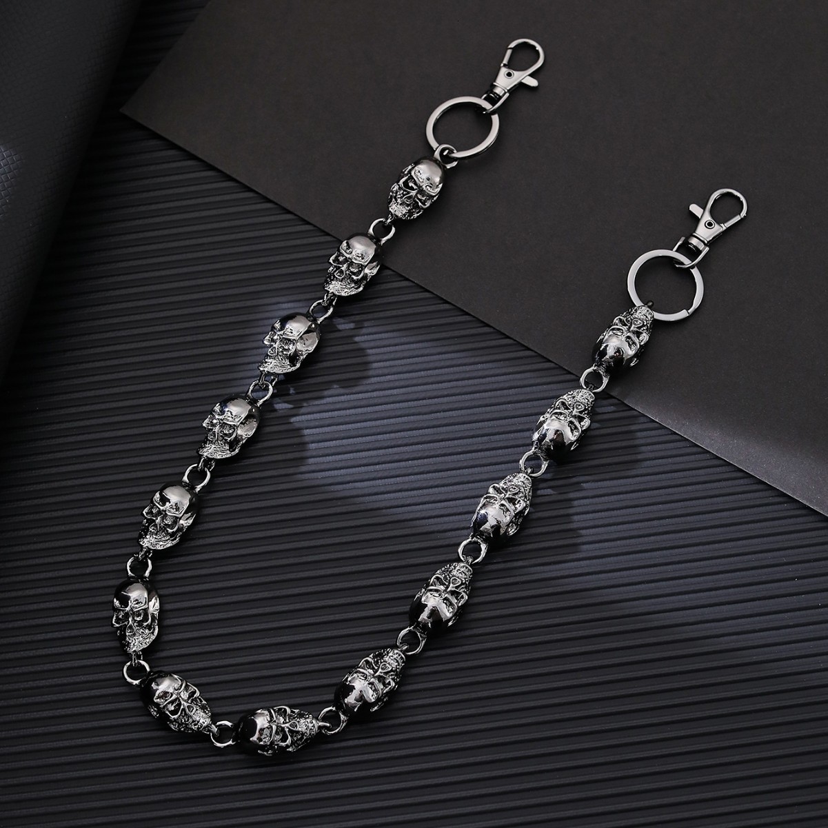 Metal Skull Jeans Chain Hip Hop Personalized Punk Dark Skull Waist Chain Handsome Cool unisex Accessories241220