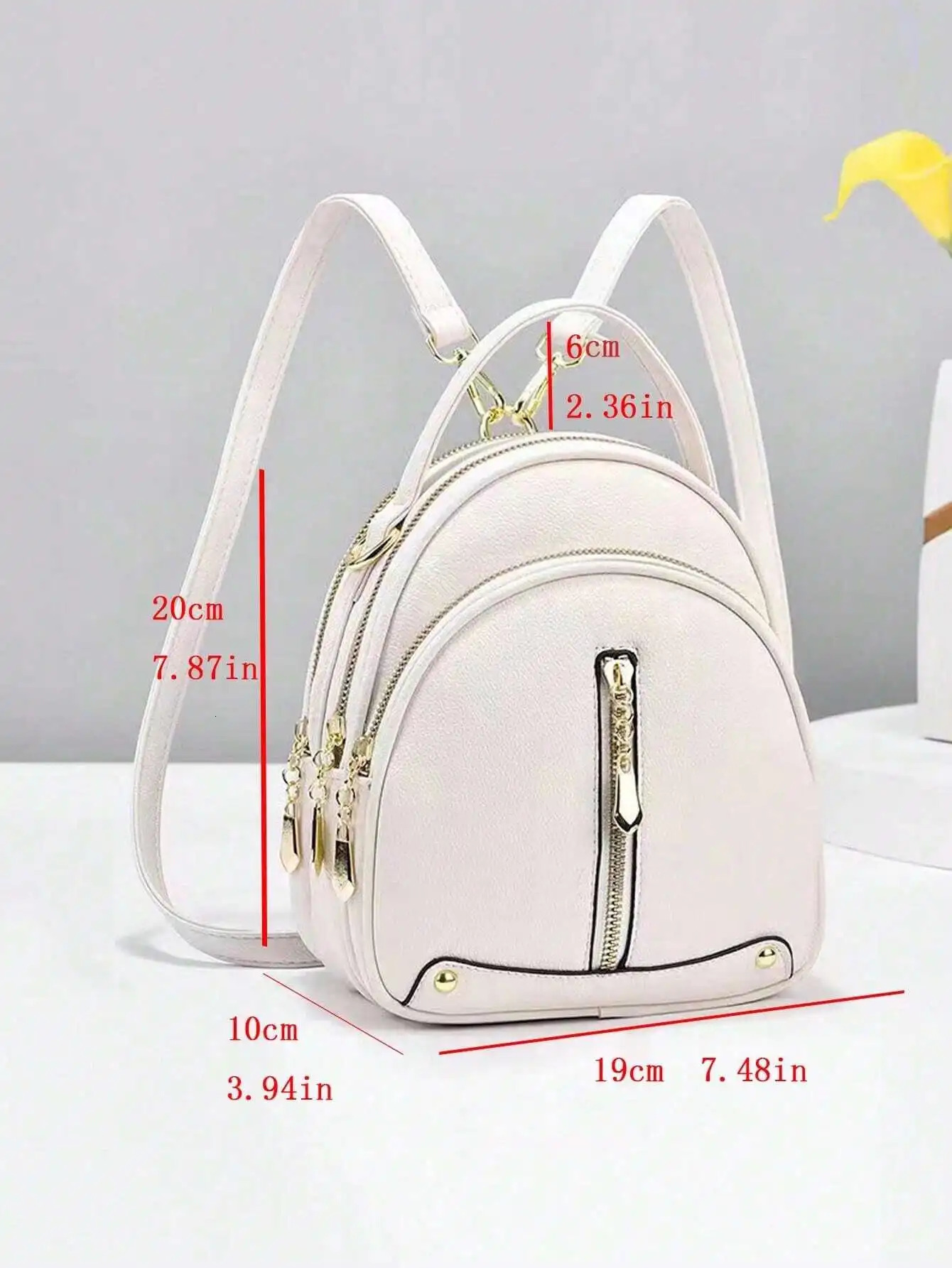 Ship from US Fashion Womens Small Backpack MultiFunctional Soft Leather Shoulder Bag With One CrossBody And Handheld Option 250304FBB