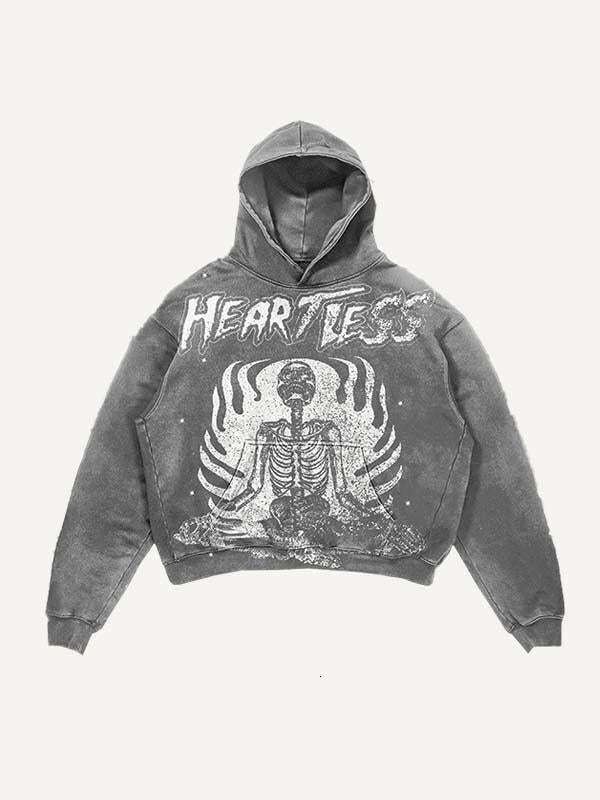 2025 New Skeleton Printed Pocket 3D Pullover Loose Coat Hoodie