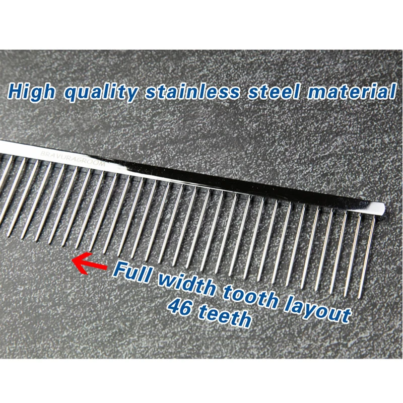 BAVURA Stainless Steel Pet Dematting Comb Grooming Tool for Dogs And Cats Removes Loose Undercoat Mats And Tangles