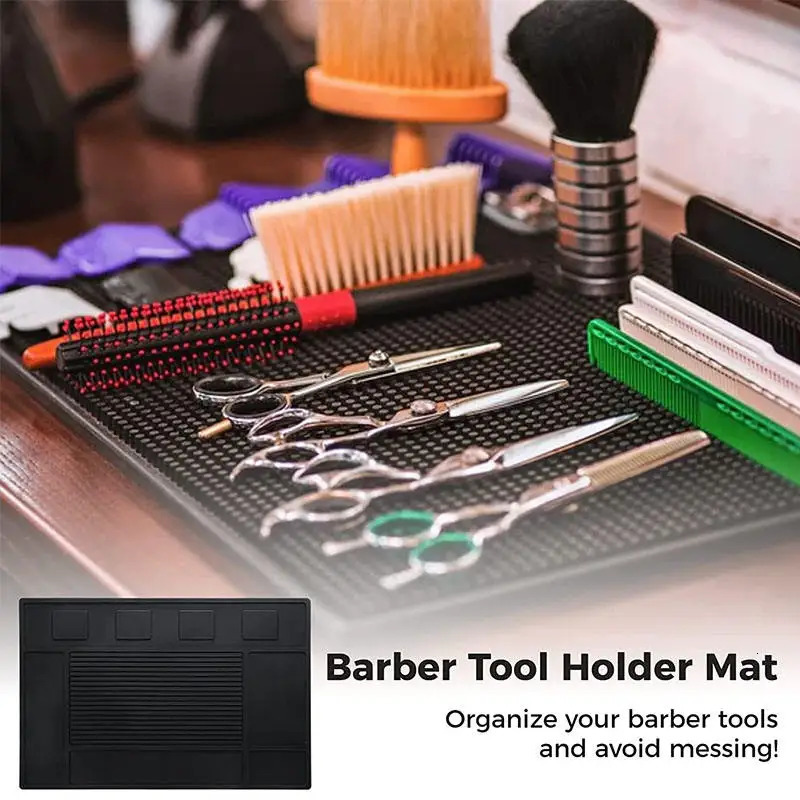 Hairdressers Styling Tools Storage Mat Professional Salon Barber Shop Anti-Slip Mat Silicone Magnetic Mat 250304
