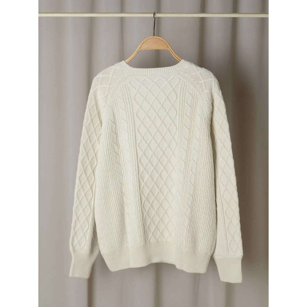 Women O-Neck Front Buttons Twist Knit Sweater Autumn Female Long Sleeve Temperament Pullover Tops
