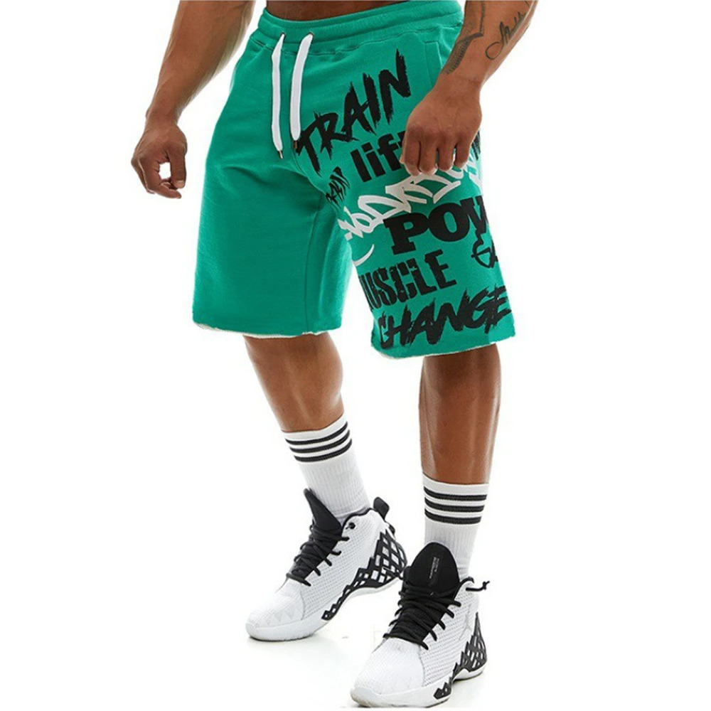 Mens Cotton Gym Shorts Hip Hop Summer Knee Length Fitness Sports Training Running Loose Male Casual Exercise Basketball 250225
