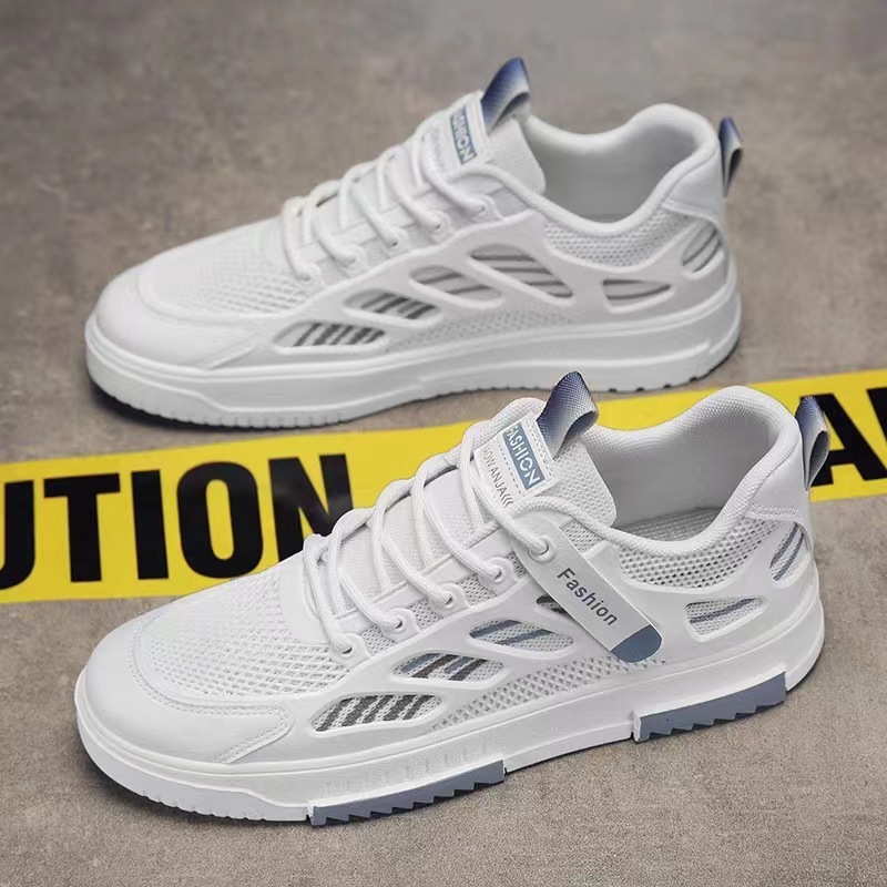 Male Designer s Four Season New Breathable And Odor Proof Mesh Fabric Multifunctional Casual Board Shoes Sports Soft Sole 2025 Fashionable White Shoes