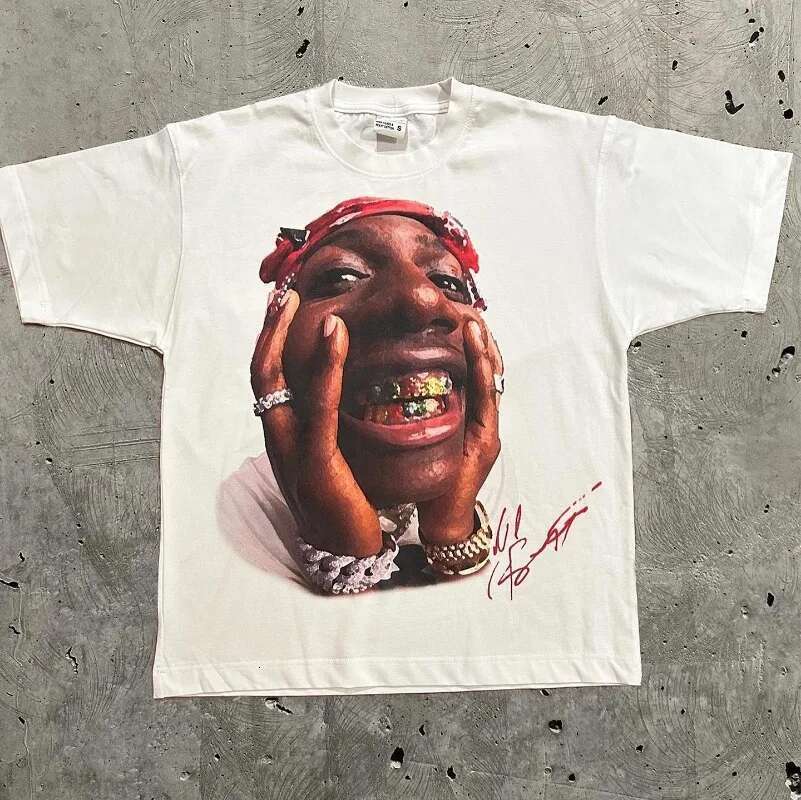Y2k Europe And The United States New Summer Men T-Shirt Portrait Printed Haruku Hip Hop Personality Fashion Couple Shirt