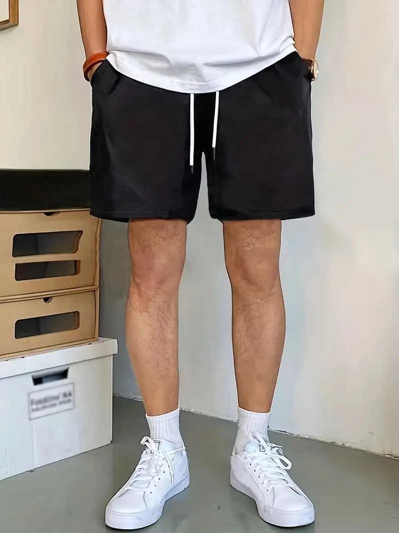 US Oversized 5XL Summer Solid Shorts Men Big Size Elastic Waist Men Shorts Outwear Black Casual Beach Chubby Shorts Men 50 52T250304