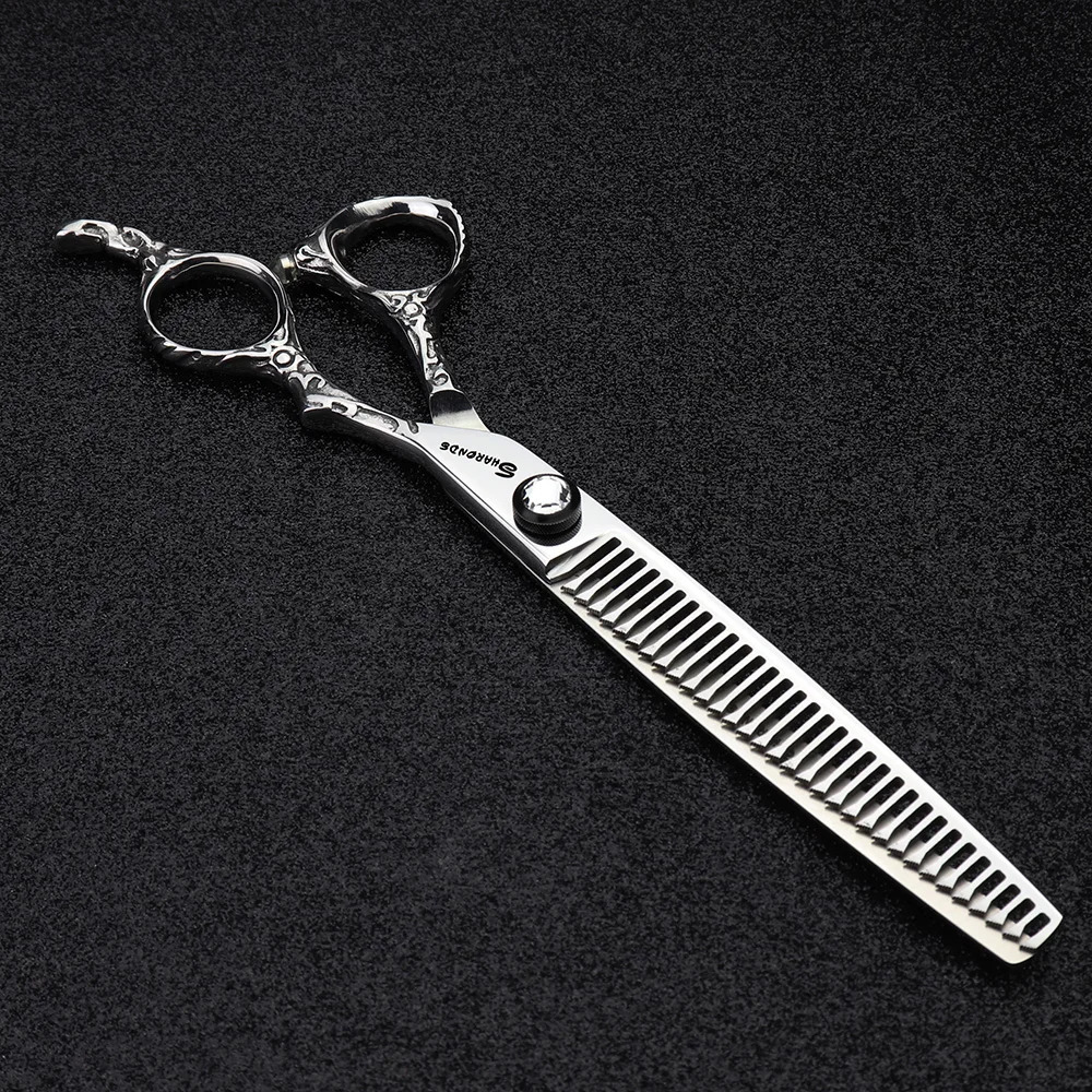 hair scissors 7 inch silver hairdresser professional hairdressing scissors tool stainless steel scissors equipment 250304