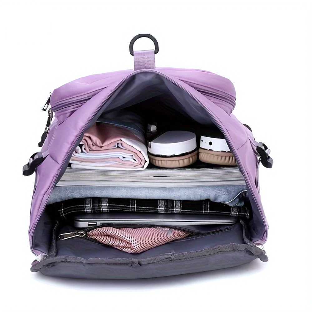 Large Capacity Waterproof Duffel Bag with Dry-Wet Separation Shoe Compartment and Adjustable Shoulder Strap for Travel Sports Y250304