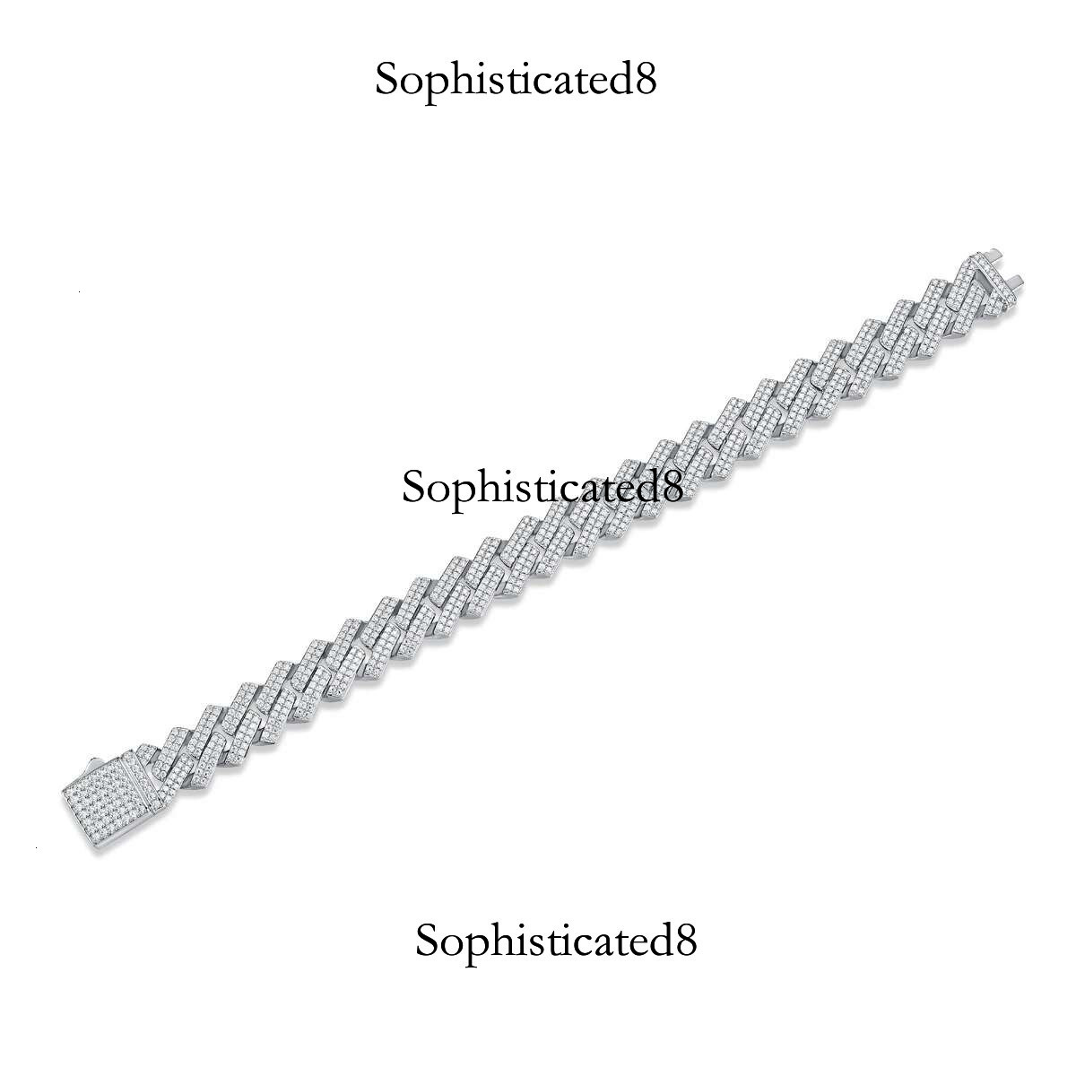 JIUZUAN 10/14mm Full Moissanite 2 Row Bracelet S Sterg Sier Dias Cuban Pendant 2024 Hip Hop Pop Chic