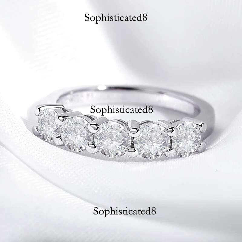 Smyoue White Gold D Color 4mm Moissanite Ring for Women 1.5CT Stone Match Dia Wedding Band Bride S Sterg Sier GRA