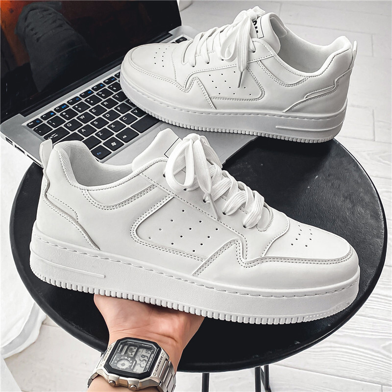 Men's Spring New Fashionable Breathable White Shoes Student Trendy Designer Shoes Multi Functional Thick Soled Sports And Leisure Low Cut Board S