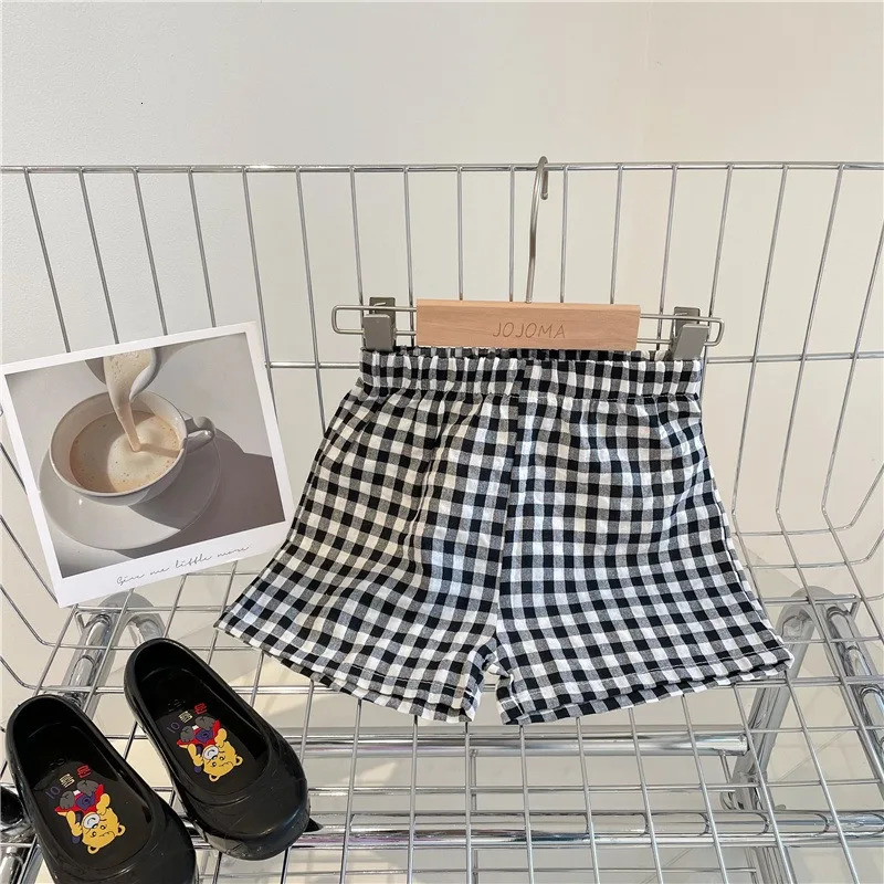 Boys Shorts Plaid Shorts for Kids Summer Children Beach Pants Thin Girls Trousers Baby Casual Shorts Clothing 250304