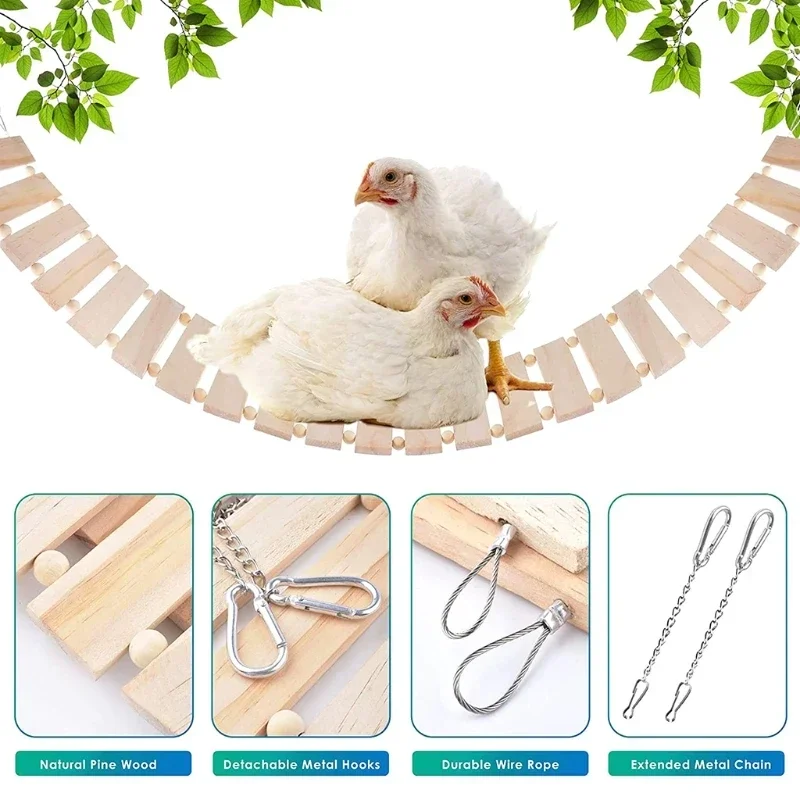 Chicken Coop Toy Chicken Toys for Hens Natural Wood Chicken Ladder Chicken Swing Chicken Perch for Birds Poultry Rooster