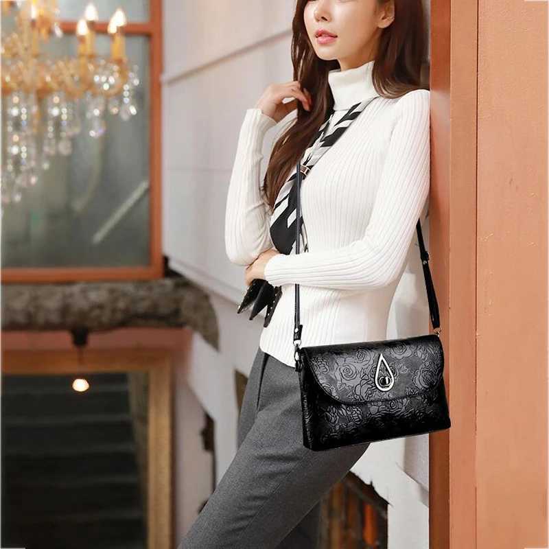 Fashion Luxury Women Designer Handbag High Quality PU Leather Small Messenger Bag Flower Embossed Shoulder Crossbody Bags Clutch Z250303