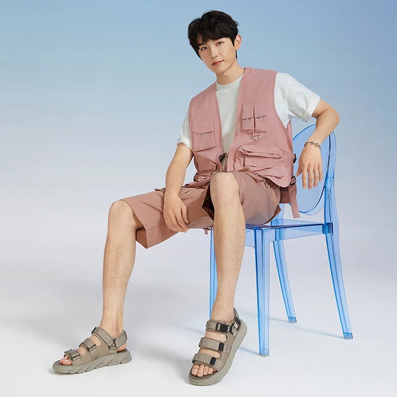 GOLDEN CAMEL Mens Summer Sandals Casual Outdoor Beach Sandal Soft Comfortable Non-slip Male Shoes for Men Slippers 250303