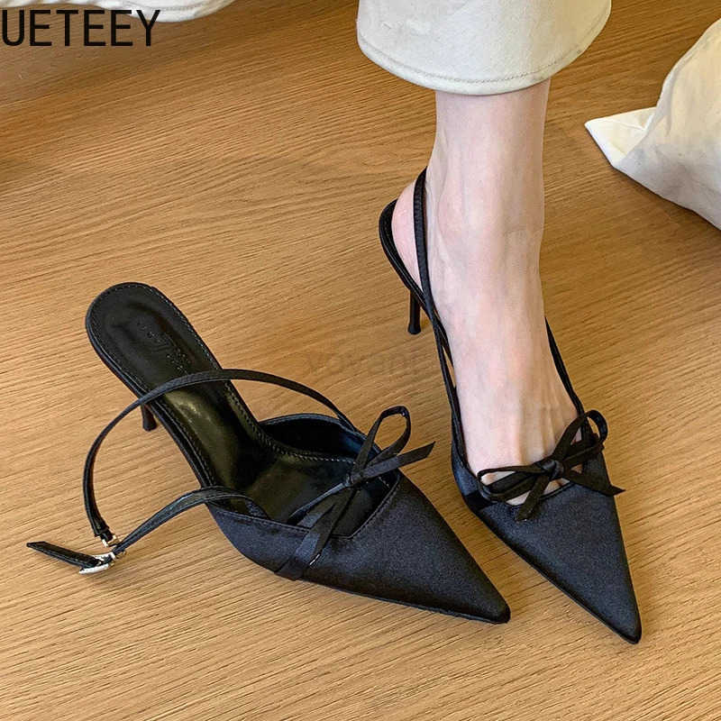 Summer High Heel Wen Sandals Fi Pointed Toe Singbacks Shoes Ladies Elegant Party Dress Sandalias Z250304