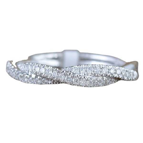 Couple Rings New twist rope Fried Dough Twists ring fashion micro set zirconium plated rose gold plated silver ring r5008 H25303