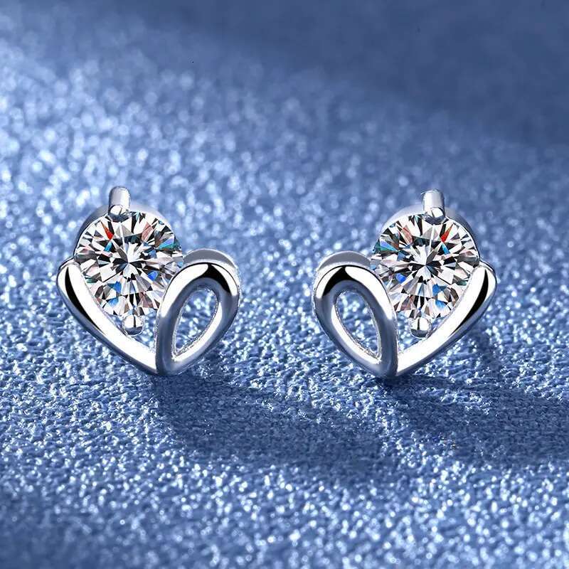 Sterg Sier Jewelry Women Fashion Cute Tiny Clear Crystal CZ Stud Earrings Gift for Girls Teens Lady Nice